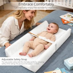 Baby Changing Pad, Non-Slip Wipeable Diaper Changing Mat with Safety Strap 32x16 Inch Infant Diaper Change Pad Suitable for Dresser & Table