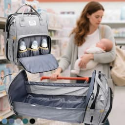 Mommy Diaper Bags Baby Bed Mother Large Capacity Nappy Milk Bottle Backpacks with Changing Mat Convenient Baby Nursing Bags
