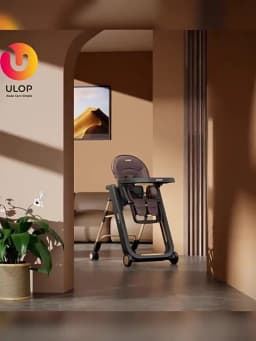 Foldable Baby High Chair Adjustable Toddler Feeding Seat Multifunctional Kids Dining Chair with Recline Footrest for Home Use