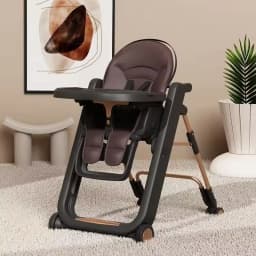 Foldable Baby High Chair Adjustable Toddler Feeding Seat Multifunctional Kids Dining Chair with Recline Footrest for Home Use