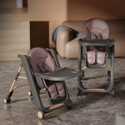 Foldable Baby High Chair Adjustable Toddler Feeding Seat Multifunctional Kids Dining Chair with Recline Footrest for Home Use