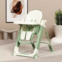 Foldable Baby High Chair Adjustable Toddler Feeding Seat Multifunctional Kids Dining Chair with Recline Footrest for Home Use