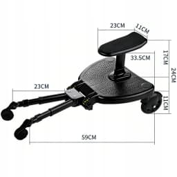 Stroller Attachment with Seat for Kids – Universal Black, 25kg Capacity, Easy Install, Fits Most Prams, CE Safety Certified
