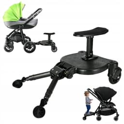 Stroller Attachment with Seat for Kids – Universal Black, 25kg Capacity, Easy Install, Fits Most Prams, CE Safety Certified