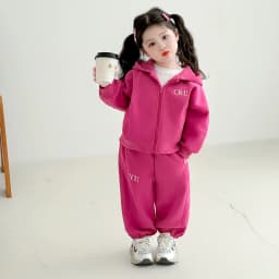 Girls Suit 2026 Autumn New Children's Clothing Korean Style Girl Baby Bright Color Hoodie Sports Two Piece Leisure Daily Sweet