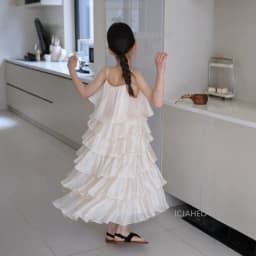 2026 Children Beige NewSleeveless Display Style Pageant Kids Princess Gown Costume Elegant Fashion Simple Girls Dress Summer