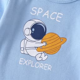 3-Pack Baby Boy Long-Sleeve 100% Cotton Rompers, Crew Neck Casual Infant Onesies, Space Print One-Piece Jumpsuits, Soft Breathable Everyday Wear for 0-18 Months, Newborn Hospital Essentials, Baby Clothes Clearance Sale
