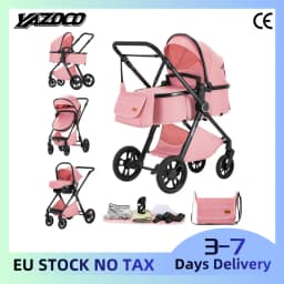 All‑in‑One Elevated Seat Baby Stroller Bundled with Infant Car Seat | Robust Lightweight Aerospace‑Grade Aluminum Frame, Ventilated Mesh Summer Seat, One‑Touch Simple Folding, Compact Space‑Saving Travel Stroller for Newborns