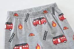 Little Hand Boys Long Sleeve Pajama Set Rescue Car Fire Truck Print Kids Loungewear Sleep Suit For Toddler Boys 2-7 Years Old