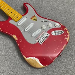 Vicers Red Vintage 6 String Electric Guitar Basswood Body Rosewood Fretboard 21 Fret Pickup Rock Guitar Musical Instrument for Beginners & Professional Players