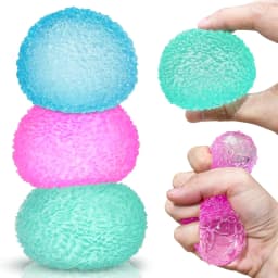 Big Textured Stress Balls, Soft Sensory Fidget Toys Ball for Adults Kids, Memory Gel Squishies Toys, Anxiety Relief Squeeze Balls for Autism/ADHD, Fun Christmas Gift, Party Favors Gifts, Prizes for Students