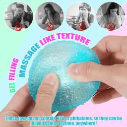 Big Textured Stress Balls, Soft Sensory Fidget Toys Ball for Adults Kids, Memory Gel Squishies Toys, Anxiety Relief Squeeze Balls for Autism/ADHD, Fun Christmas Gift, Party Favors Gifts, Prizes for Students