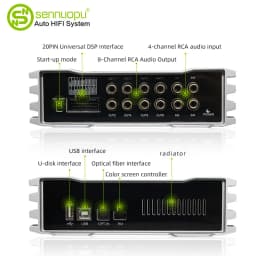 Sennuopu X10B Car Audio 4 Ch Power Amplifier 8 Channel Dsp Processor Bluetooth Amp Equalizer Amplificador Automotivio Sound