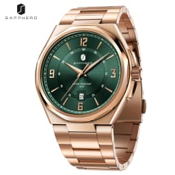 SAPPHERO Men's Quartz Watch Luxury Stainless Steel Strap 5ATM Waterproof Hardlex Crystal Elegant Business Dress Wristwatch Classic Fashion Casual Watch for Men Daily Wear Gift