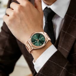 SAPPHERO Men's Quartz Watch Luxury Stainless Steel Strap 5ATM Waterproof Hardlex Crystal Elegant Business Dress Wristwatch Classic Fashion Casual Watch for Men Daily Wear Gift