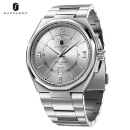 SAPPHERO Men's Quartz Watch Luxury Stainless Steel Strap 5ATM Waterproof Hardlex Crystal Elegant Business Dress Wristwatch Classic Fashion Casual Watch for Men Daily Wear Gift