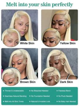 30 40 Inch 360 Lace Wig 613 13x6 HD Transparent Lace Straight Blonde Wig 200 Density Pre Plucked Natural Hairline with Baby Hair RawVietnamese Hair 13x4 Lace Front Human Hair Wigs For Black Women