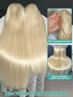 30 40 Inch 360 Lace Wig 613 13x6 HD Transparent Lace Straight Blonde Wig 200 Density Pre Plucked Natural Hairline with Baby Hair RawVietnamese Hair 13x4 Lace Front Human Hair Wigs For Black Women