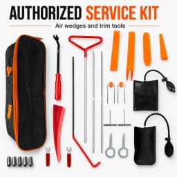 25-Piece Auto Service Tool Kit For Authorized Vehicle Service With Air Wedges, Long Reach Tools, Trim Removal Tools And Storage Bag For Garage Service And Roadside Assistance
