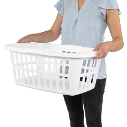 1.5bu White Laundry Basket - Durable Storage Solution for Home
