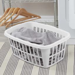 1.5bu White Laundry Basket - Durable Storage Solution for Home