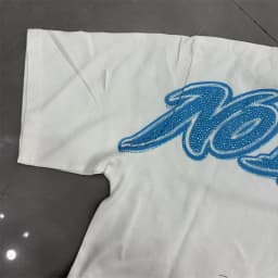 European American style Life Hustlers T-shirt Real Photo Original Label Street Pop Retro Loose Hot Diamond Short Sleeve Top Tee