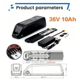 [US Direct ] Hailong 36V E-Bike Battery 10Ah/15Ah/20Ah 200W -1500W Electric Bicycle Bike Ebike 18650/21700 Lithium Battery Pack 30A BMS for Bafang BBS02 BBS03 BBSHD Motor With 42V 2A Charger, XT60 Connector, USB Port and 4-Pins Base