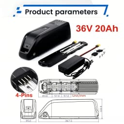 [US Direct ] Hailong 36V E-Bike Battery 10Ah/15Ah/20Ah 200W -1500W Electric Bicycle Bike Ebike 18650/21700 Lithium Battery Pack 30A BMS for Bafang BBS02 BBS03 BBSHD Motor With 42V 2A Charger, XT60 Connector, USB Port and 4-Pins Base