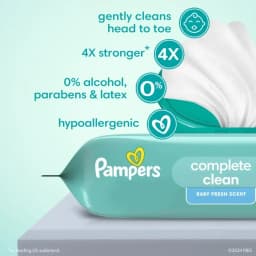 Complete Clean Baby Fresh Baby Wipes 3-Pack 216 Wipes Select for More Options