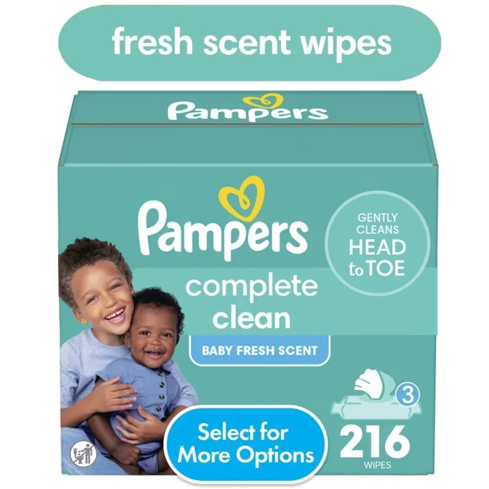 Complete Clean Baby Fresh Baby Wipes 3-Pack 216 Wipes Select for More Options