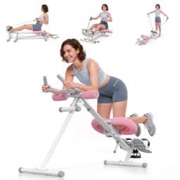 MERACH  4-in-1 Foldable Ab Trainer Rowing Roman Chair Leg Exerciser Home Gym Machine Adjustable Resistance Full Body Workout Equipment for Home Use Low Impact Core Training for Beginners & Seniors