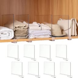 16/8pcs Partitions Are Used To Organize The Wardrobe. Transparent Wardrobe Partitions Are Suitable For Wooden Or Vertical Partitions. Partition For Storing Wardrobes - Used For Storing Wooden Partitions, Wallets, And Sweaters
