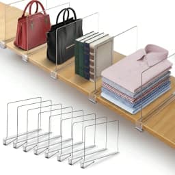 16/8pcs Partitions Are Used To Organize The Wardrobe. Transparent Wardrobe Partitions Are Suitable For Wooden Or Vertical Partitions. Partition For Storing Wardrobes - Used For Storing Wooden Partitions, Wallets, And Sweaters