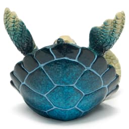 Hodao Resin Sea Turtle Figure Phone Holder, Cute Upside-Down Ocean Turtle Smartphone Stand with Glossy Teal Shell, Coastal Nautical Desk Decor for Home Office, Bedroom, Living Room, Shelf and Beach House, Marine Life Accent and Gift for Turtle Lovers