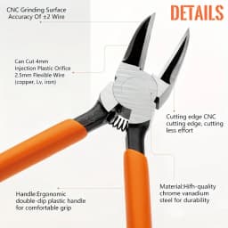 1Pc 45/90 Degree CR-V Top Cutting Pliers - Precision Plastic Cutting for Sprue Burrs Circuit Board and Flexible Wires