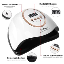 LIMEGIRL LED Nail Lamp For Manicure Nail Dryer Machine UV Drying Lamp For Curing UV Gel Nail Polish With Motion Sensing LCD Display