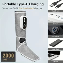 LINGTENG Electric Leg and Foot Massager, Portable Rechargeable Calf Massager, Massages Both Calves and Feet at the Same Time, Includes Foot and Leg Heating, Cordless Leg Massager, Christmas, Mother's Day, and Father's Day Gift