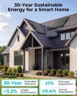 ECOBOSS 400W/200W/100W Solar Panel N-Type 16BB 25.8% Efficiency Rigid Solar Panels Monocrystalline Modules for 12V Off-Grid Systems Trailers Campers Boats Farms Cabins and Rooftops