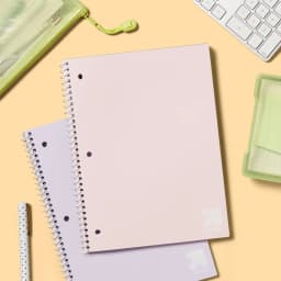 Wide Ruled Spiral Notebook 7.5"x10.5" Poly Cover 70 Sheets Pastel Pink