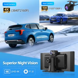 Imagebon 11.4" 4K Dash Camera Wireless CarPlay & Android Auto Display 5G WiFi Bluetooth GPS Navigation AI Voice Control Smart Screen DVR