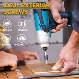 VKKM Yellow Deck Wood Screw, Outdoor Rust-Proof Screw, Comes with T25 Drill Bit, Suitable for Outdoor Wooden Buildings Such As Decks, Fences, Terraces, # 8 # 9 # 10 100/120/150/300/450pcs