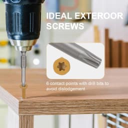 VKKM Yellow Deck Wood Screw, Outdoor Rust-Proof Screw, Comes with T25 Drill Bit, Suitable for Outdoor Wooden Buildings Such As Decks, Fences, Terraces, # 8 # 9 # 10 100/120/150/300/450pcs