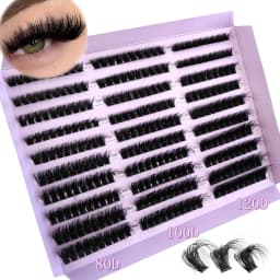 HBZGTLAD 290/300Pcs Fluffy Thick Eyelash Clusters D/DD Wispy Individual Lashes 60/80/100 Mix Eyelash Extensions False Eyelashes