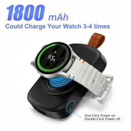 1800mAh Magnetic Wireless Portable Watch Type-C Fast Charger for Samsung Galaxy Watch 8/8 Classic/Ultra/6 Classic Fast Charging