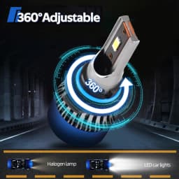 Roadsun Car LED Headlight Bulbs 120W 22000LM CANBUS Super Bright 9006/HB4 High/Low Beam LED Car Headlamps 6000K DC12V 3570 CSP Chips Auto Light Bulbs Universal Fit For Car Motors