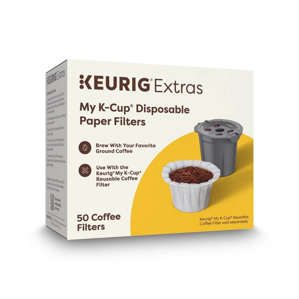 50PK White Paper Disposable Coffee Filters - Single Cup Use for Home Or Office