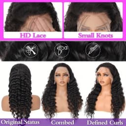 TIMOPOL Glueless Wet‑and‑Wavy Jerry Curly Human Hair Wig, Women’s 13x4 Lace Frontal, Pre‑Plucked Natural Hairline for Easy Installation