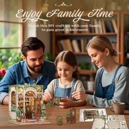 Original CUTEBEE 196pcs Green Life Bookshop Book Nook Kit - DIY Miniature House Dollhouse Kit for Adults Greenhouse Booknook Tiny House Bookshelf Decor 3D Wooden Puzzle DIY Craft Gifts LED Booknook for Adults and Teens Tiny House 3D Wooden Puzzle Home Toy