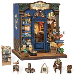 Original CUTEBEE 196pcs Green Life Bookshop Book Nook Kit - DIY Miniature House Dollhouse Kit for Adults Greenhouse Booknook Tiny House Bookshelf Decor 3D Wooden Puzzle DIY Craft Gifts LED Booknook for Adults and Teens Tiny House 3D Wooden Puzzle Home Toy