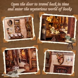 Original CUTEBEE 127pcs Bookshop Memories Book Nook Kit DIY Miniature House Dollhouse Bookstore Booknook Tiny House Bookshelf Decor Model Build DIY Craft Gifts for Adults and Teens book nook kits for adults tiny home doll house calico critters family se